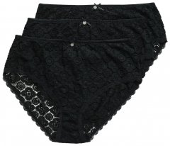 Ulla Popken 853495 Slip a fiori confezione da 3 Nero
