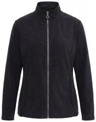 Ulla Popken 853668 Giacca in pile con collo alto Nero