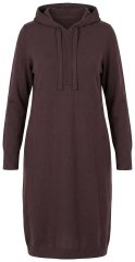 Ulla Popken 853669 Abito in maglia a maniche lunghe con cappuccio Marrone mogano