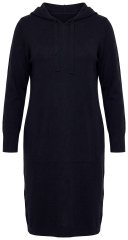 Ulla Popken 853669 Abito in felpa a maniche lunghe con cappuccio Blu scuro