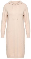 Ulla Popken 853669 Abito in maglia a maniche lunghe con cappuccio Beige