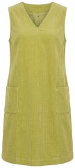 Ulla Popken 853697 Abito di velluto a coste senza maniche con tasche Verde chiaro