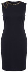 Ulla Popken 853766 Abito aderente senza maniche con strass Nero