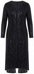Ulla Popken 853770 Giacca di paillettes Nero