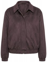 Ulla Popken 853792 Giacca in finto camoscio Marrone
