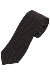 JP1880 853822 Cravatta in seta a pois extra lunga Nero