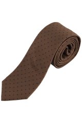 JP1880 853822 Cravatta in seta a pois extra lunga Marrone scuro
