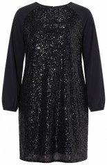 Ulla Popken 853871 Abito di paillettes Nero