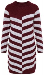 Ulla Popken 854095 Abito in maglia a righe Bordeaux