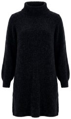 Ulla Popken 854602 Abito in maglia a maniche lunghe con collo alto Nero