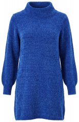 Ulla Popken 854602 Abito in maglia a maniche lunghe con collo alto Blu