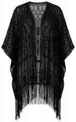Ulla Popken 855134 Giacca di paillettes Nero