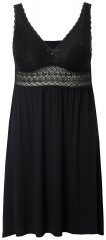 Ulla Popken 855428 Négligé con pizzo Nero
