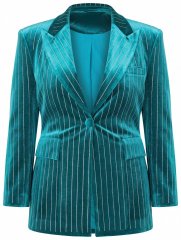 Ulla Popken 855499 Blazer in velluto con strass Turchese