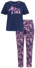 Ulla Popken 856141 Pigiama a maniche lunghe Blu scuro