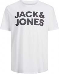 Jack & Jones CORP Logo T-Shirt White w Large Black Print