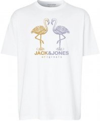Jack & Jones Split Gradient Crew Neck T-Shirt Bright White