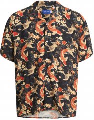 Jack & Jones Tokyo camicia hawaiana stampata marrone scuro