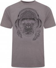 Kam Jeans 5759 Stencil Gorilla Print T-Shirt Slate Grey