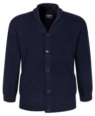 Espionage KW080 Cardigan con collo a scialle blu navy