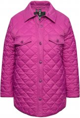 Ulla Popken Quilted Water Repellent Shirt Jacket Berry
