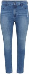 Kaffe Curve Laurina Jeans Washed/Destroyed Blue Denim