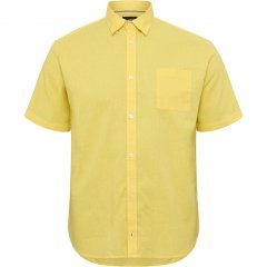 North Latitude Shirt Linen Cotton Short Sleeve TALL Yellow