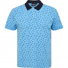 North Latitude Polo Pique Printed Turquoise