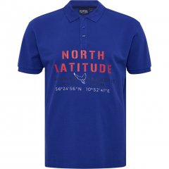North Latitude Polo Pique Print Short Sleeve Cobalt Blue
