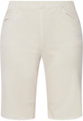 Ulla Popken Frayed Hemline Elastic Waistband Bermuda Shorts White