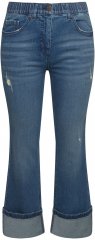 Ulla Popken Wide Cuff Stretch Fit Jeans Blue Denim