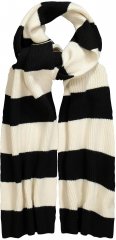 Ulla Popken Ribbed Striped Scarf Snow White