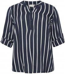 Kaffe Curve Sida Blusa Midnight/Gesso A Righe