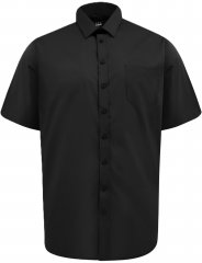 D555 Lucas Camicia Elasticizzata A Maniche Corte Antimacchia No Stiro Nera