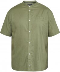 North Latitude 61109 Camicia a Maniche Corte con Collo alla Coreana Verde Oliva