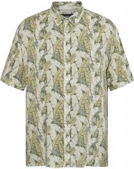 North Latitude 61310 Camicia in Viscosa con Stampa All-Over Verde Oliva