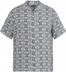 North Latitude 61313 Camicia in Viscosa con Collo Cubano Grigio