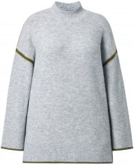Ulla Popken Decorative Seam Sweater Light Grey Melange