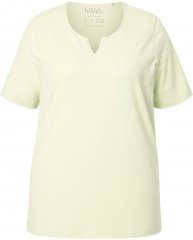 Ulla Popken Essential Notch Neck Stretch Tee Pistachio