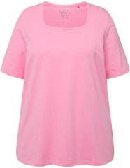 Ulla Popken Essential Square Neck Stretch Tee Light Pink