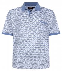Espionage P231 Polo con stampa geometrica blu/bianco