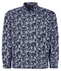 Espionage SH459 Paisley Camicia a maniche lunghe blu navy/print