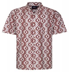 Espionage SH466 Abstract Sun Camicia stampata ecru/rosso