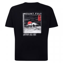 Espionage T422 T-shirt Stampata Mount Fuji Blu Navy
