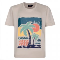 Espionage T448 desert island t-shirt stampata ecru