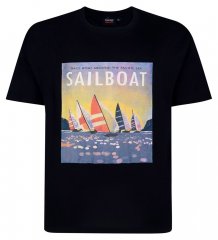 Espionage T459 Sailboat T-shirt stampata blu navy