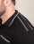 D555 Potts Jersey Polo With Jacquard Collar & Cuffs Nero - Polo - Polo Uomo Taglie Forti