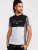 D555 Felix Couture Crew Neck Cut And Sew T-Shirt Black/Charcoal - Magliette - Magliette Uomo Taglie Forti
