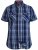 D555 Safford Short Sleeve Navy Check Shirt - Camicie - Camicie Taglie Forti Uomo