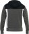 D555 NATHAN Full Zip Hoody With Cut And Sew Detail Black/Charcoal - Felpe & felpe con cappuccio - Felpe & Felpe con Cappuccio Uomo Taglie Forti
